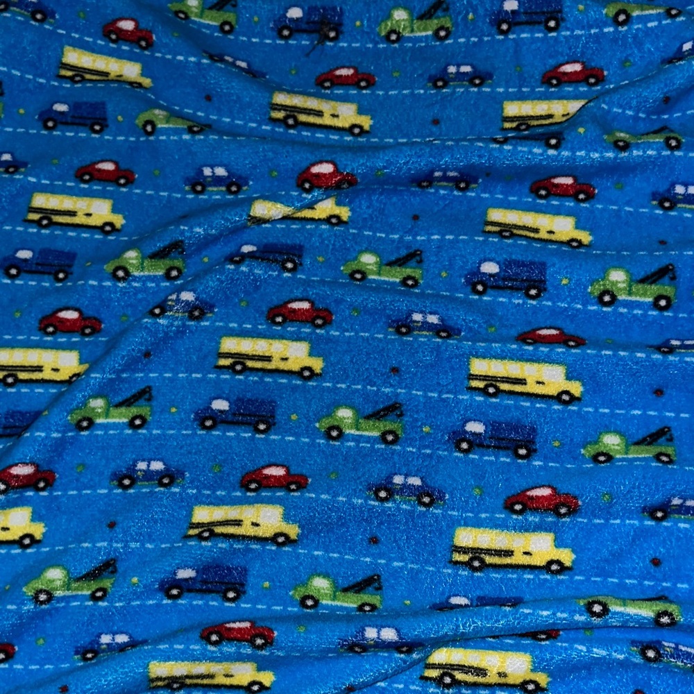 Kidgets Blue Vehicle Pattern Blanket
